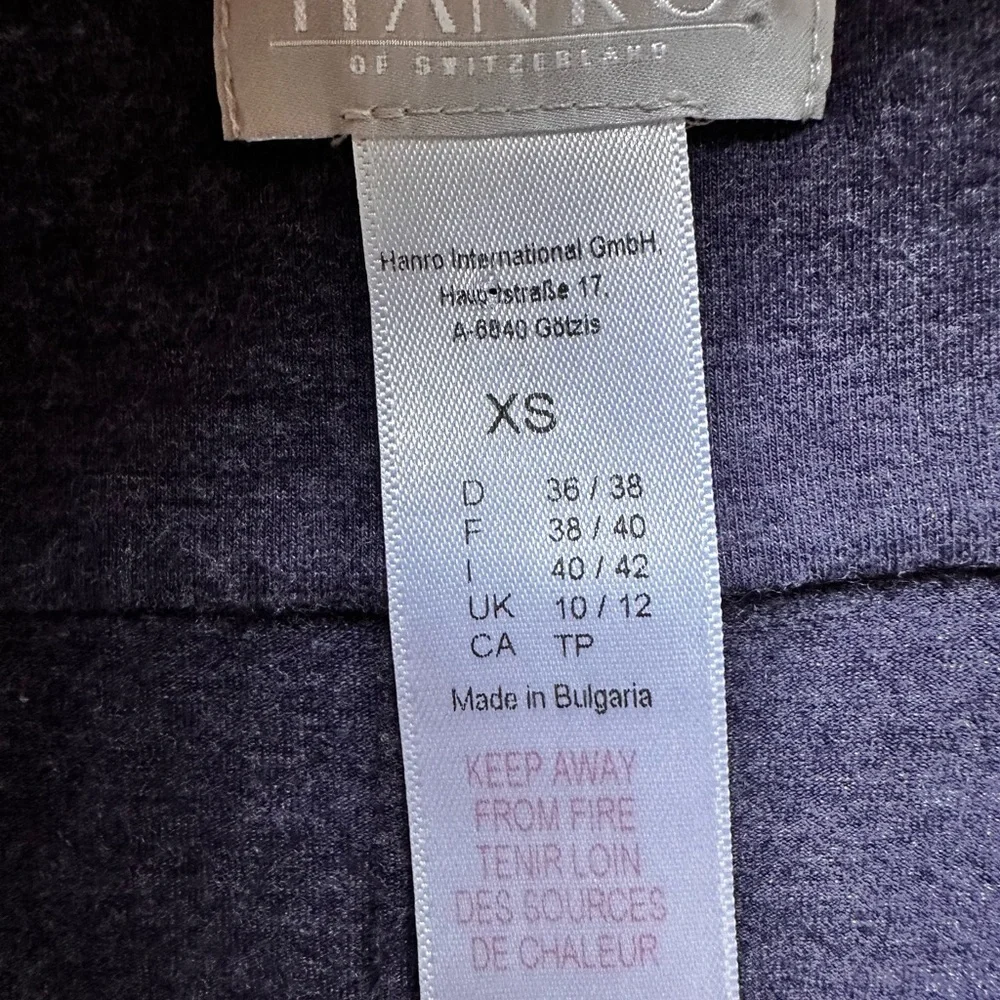 Hanro Long Sleeve Shirt Size XS Heather Blue V-Neck SOFT Lounge Wear Pajama Top - Picture 8 of 9